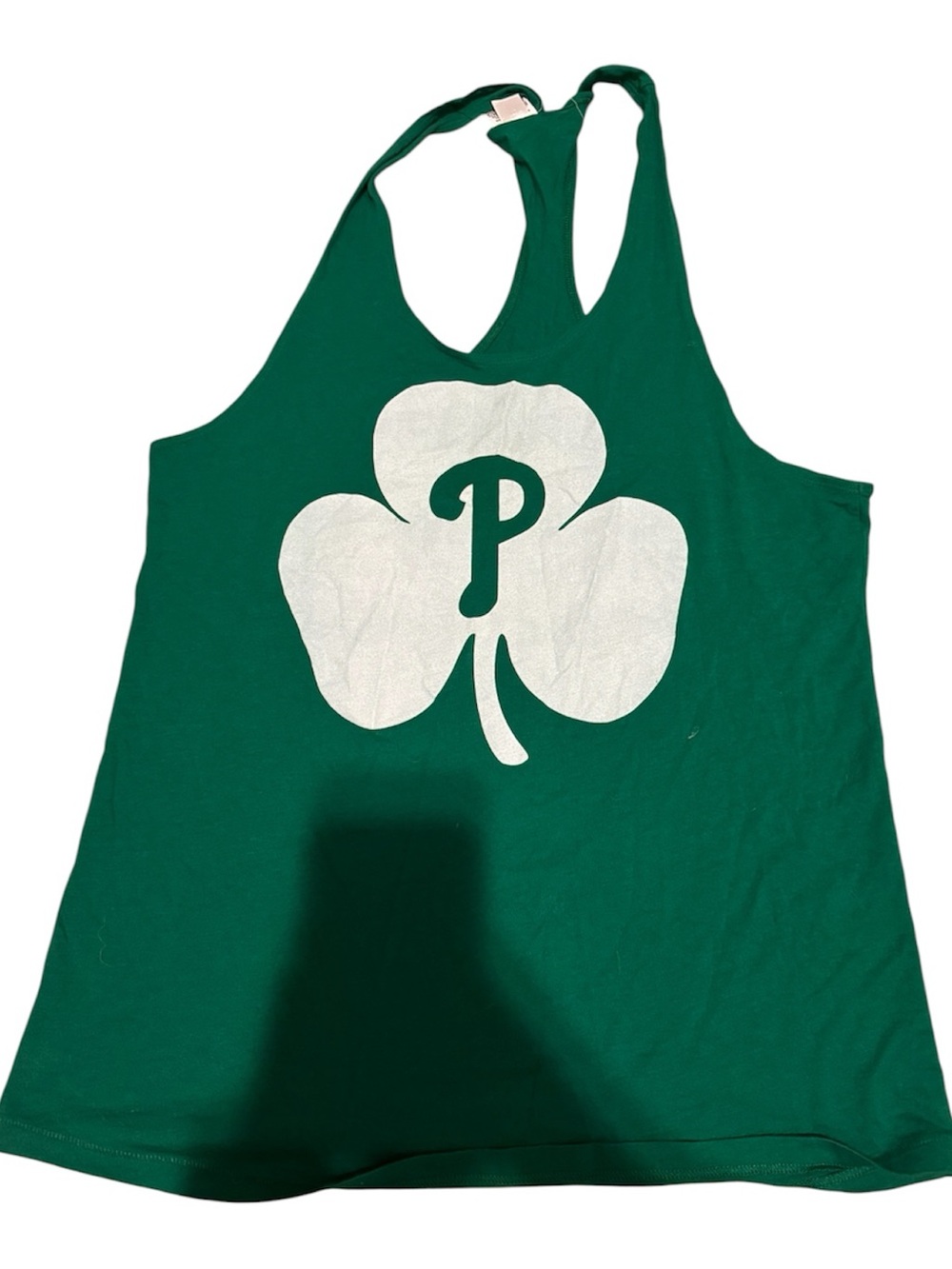 PINK Victoria's Secret Green Racerback Tank with White Shamrock